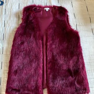 Flashy and fun faux fur vest!